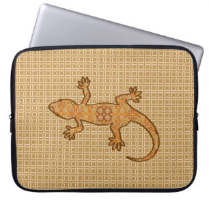 Tribal Batik Gecko - Rost, Bernstein und Bein Laptopschutzhülle