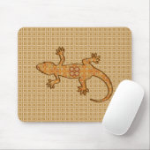 Tribal Batik Gecko - Rost, Bernstein und Bein Mousepad (Mit Mouse)