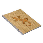 Tribal Batik Gecko - Rost, Bernstein und Bein Notizblock (Rechte Seite)