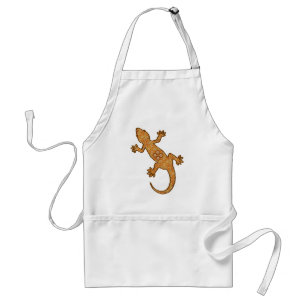 Tribal Batik Gecko - Rost, Bernstein und Bein Schürze