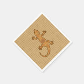 Tribal Batik Gecko - Rost, Bernstein und Bein Serviette (Ecke)