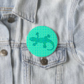 Tribal batik Gecko - Türkis / Pfau Button (Beispiel)