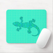 Tribal batik Gecko - Türkis / Pfau Mousepad (Mit Mouse)