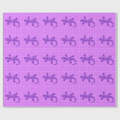 Tribal batik Gecko - Violett und Amethyst lila Geschenkpapier (Flach)