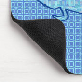 Tribal batik Gecko - Weiches denim blau Mousepad (Ecke)