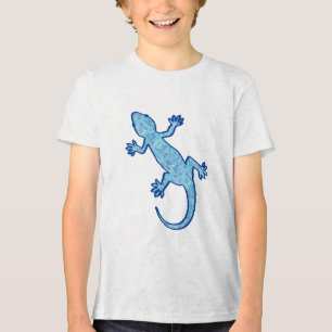 Tribal batik Gecko - Weiches denim blau Tri-Blend Shirt