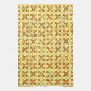 Tribal Batik - goldgelb, braun und braun Geschirrtuch