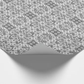 Tribal Batik - grau / grau, schwarz und weiß Geschenkpapier (Ecke)