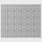 Tribal Batik - grau / grau, schwarz und weiß Geschenkpapier (Flach)