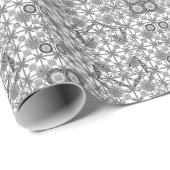 Tribal Batik - grau / grau, schwarz und weiß Geschenkpapier (Rolleneckpunkt)