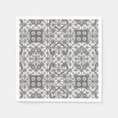 Tribal Batik - grau / grau, schwarz und weiß Serviette (Vorderseite)