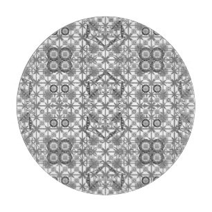 Tribal Batik - grau, schwarz und weiß Schneidebrett