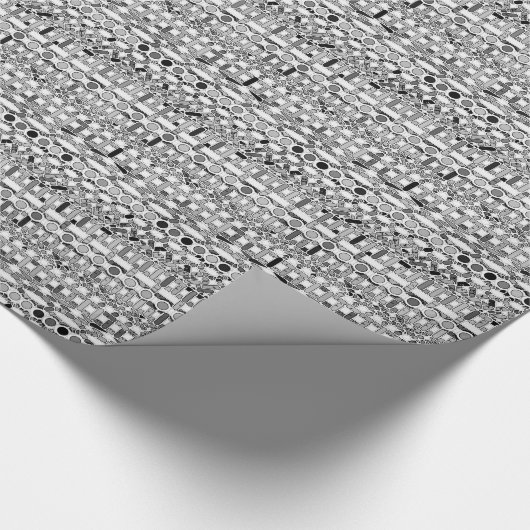 Tribal Batik - Grautöne Geschenkpapier (Ecke)