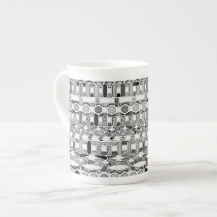 Tribal Batik - Grautöne Porzellantasse