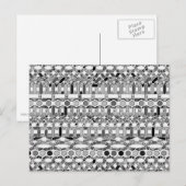 Tribal Batik - Grautöne Postkarte (Vorne/Hinten)