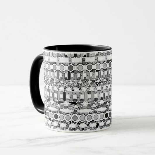Tribal Batik - Grautöne Tasse (Vorderseite Links)