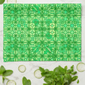 Tribal Batik - grüne Farbtöne Geschirrtuch (Gefaltet)