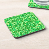 Tribal Batik - grüne Farbtöne Getränkeuntersetzer (Linke Seite)