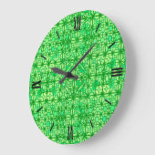 Tribal Batik - grüne Farbtöne Große Wanduhr (Winkel)
