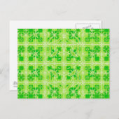 Tribal Batik - Kalkgrün Postkarte (Vorne/Hinten)