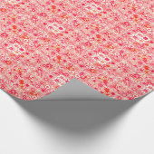 Tribal Batik - Korallenrosa, Korallenorange und -c Geschenkpapier (Ecke)