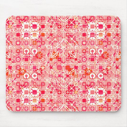 Tribal Batik - Korallenrosa, Korallenorange und -c Mousepad (Vorne)