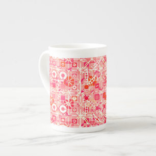 Tribal Batik - Korallenrosa, Korallenorange und -c Porzellantasse