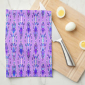 Tribal Batik - Lavender, Blue und Violet Geschirrtuch (Viertel Falte)