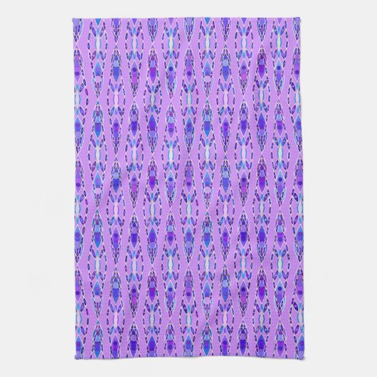 Tribal Batik - Lavender, Blue und Violet Geschirrtuch (Vertikal)