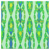 Tribal Batik - Mint, Emerald Green und Blue Stoff (Nahaufnahme)