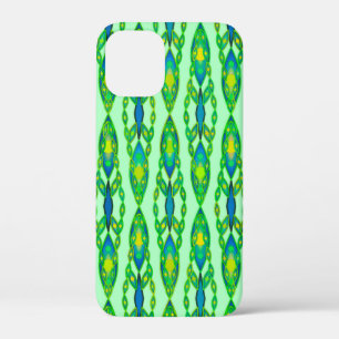 Tribal Batik - Mint, Smaragdgrün und blau iPhone 12 Mini Hülle