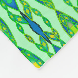 Tribal Batik - Mint, Smaragdgrün und blau Fleecedecke