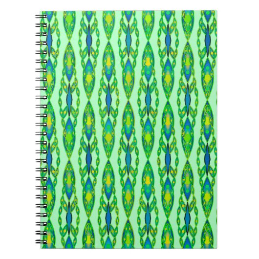 Tribal Batik - Mint, Smaragdgrün und blau Notizblock (Vorderseite)
