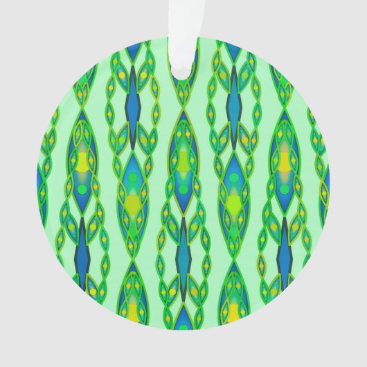 Tribal Batik - Mint, Smaragdgrün und blau Ornament (Vorderseite)