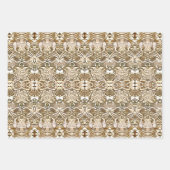 Tribal Batik Muster in Coffee Brown und Beige Geschenkpapier Set (Vorderseite)