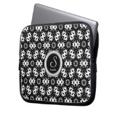 Tribal Batik Muster Monogram 10in Tablet Notebook Laptopschutzhülle (Vorderseite Links)