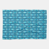 Tribal Batik - Ocean Blue und Aqua Geschirrtuch (Horizontal)