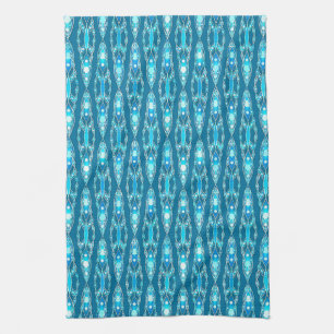 Tribal Batik - Ocean Blue und Aqua Geschirrtuch