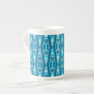 Tribal Batik - Ocean Blue und Aqua Porzellantasse