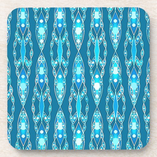 Tribal Batik - Ocean Blue und Aqua Untersetzer (Vorderseite)