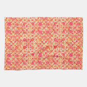 Tribal Batik - orange, korallenrosa und fuchsia Geschirrtuch (Horizontal)