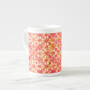 Tribal Batik - orange, korallenrosa und fuchsia Porzellantasse