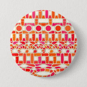 Tribal Batik - Orange- und Rosatöne Button