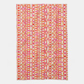Tribal Batik - Orange- und Rosatöne Geschirrtuch (Vertikal)