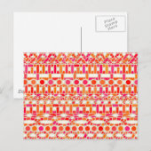 Tribal Batik - Orange- und Rosatöne Postkarte (Vorne/Hinten)