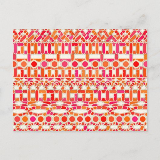 Tribal Batik - Orange- und Rosatöne Postkarte (Vorderseite)