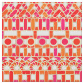 Tribal Batik - Orange- und Rosatöne Stoff (Nahaufnahme)