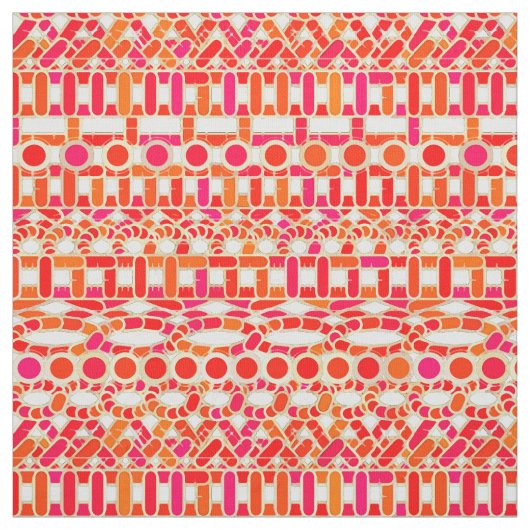 Tribal Batik - Orange- und Rosatöne Stoff (Muster)