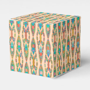 Tribal Batik - Pfirsichrosa und Türkis Geschenkschachtel