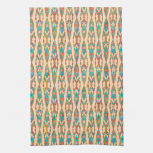 Tribal Batik - Pfirsichrosa und Türkis Küchentuch